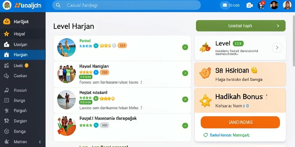 Level permainan yang menantang dan seru.